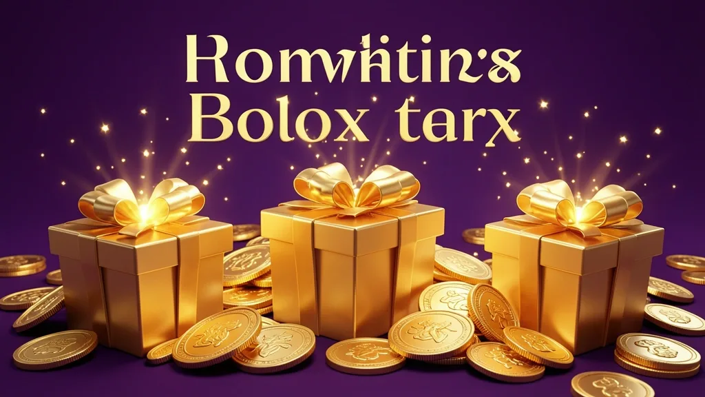 Monedas doradas y cajas de regalo iluminadas sobre fondo morado